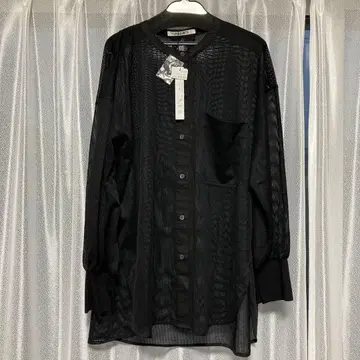 택 포함 새상품 RADIATE 밴드 카라 메쉬 셔츠 블랙