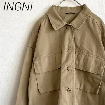 INGNI 밀리터리 자켓 포켓 부착 숏 기장 심플 루즈핏