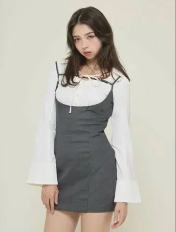 andmary Betty layered check dress