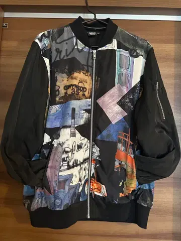 그래픽 디자이너 블루종 블랙 M 미사용품