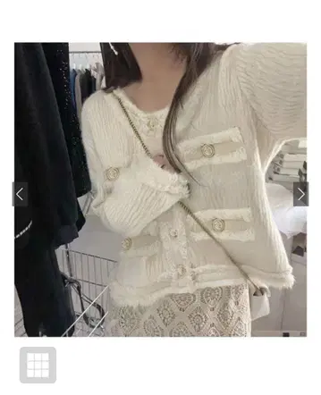 프린지 숏 기장 니트 가디건 dr482 아이보리 L