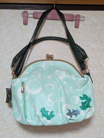 자수 가마구치 토트백 금붕어