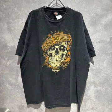 [무료배송9] 구제 의류 Harley-Davidson 스컬 프린트 T셔츠