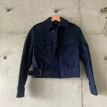 네이비 숏 기장 자켓