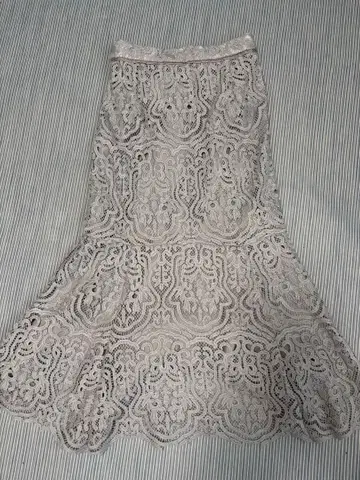 VIS 레이스 패턴 머메이드 롱 스커트 라이트 그레이 M