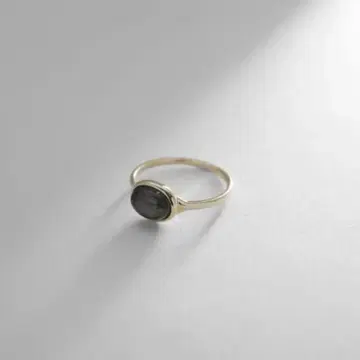 코코슈닉 K10 블랙 래브라도 라이트 오벌 카보숑 반지