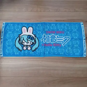 홋카이도 한정 하츠네 미쿠 키티 콜라보 타월