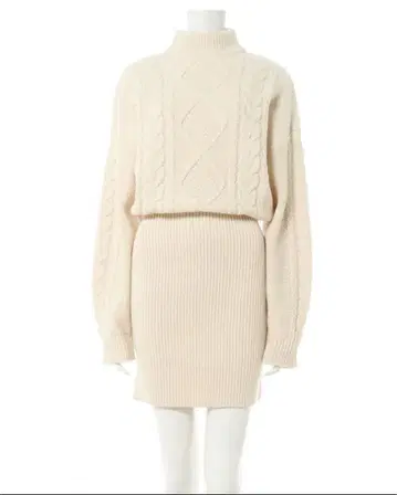 케이블 무늬 니트 원피스