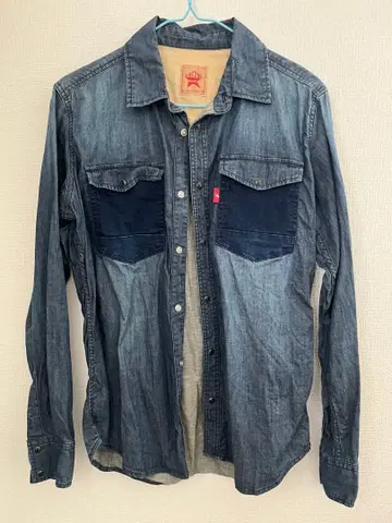 데님 블루 긴팔 셔츠 사이즈 2