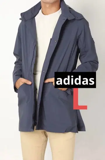 새상품 아디다스 골프 긴팔 윈드 브레이커 미들 길이 코트 L