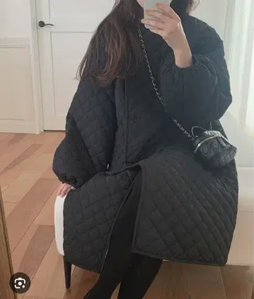 라우어 lauir 블랙 퀼팅 자켓