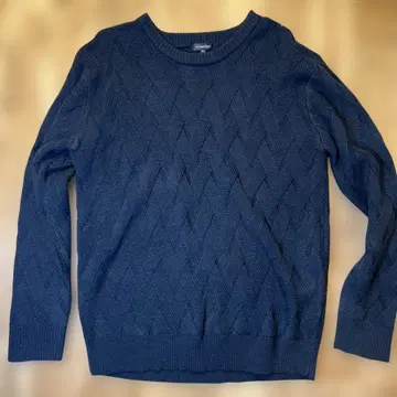 SOMEDIFF 짙은 녹색 다이아몬드 짜임 니트 XL