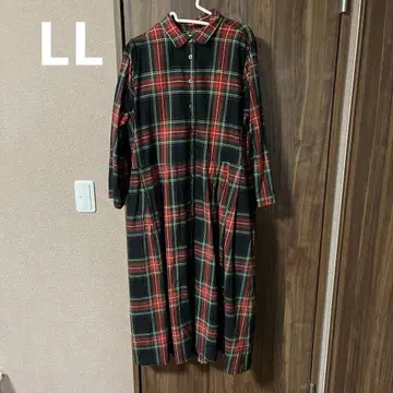 익명 배송 원피스 롱 타탄 체크 빨간색 bonpon 펠리시모