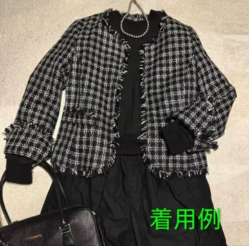 ISSUE 노카라 트위드 자켓