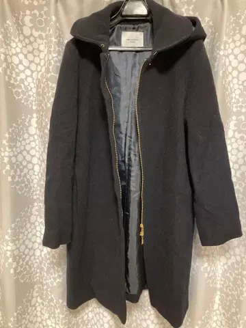 URBAN RESEARCH DOORS 후드 부착 코트 네이비 울