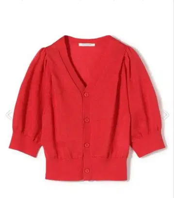 MACPHEE 반팔 가디건 S 사이즈 레드