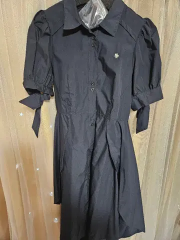 새상품급 더즈린 POLO BCS 콜라보 헴 레이어드 셔츠 원피스 네이비