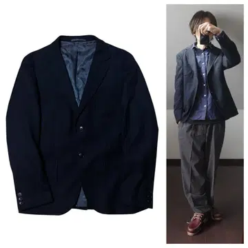 아이보리 코트 네이비 자켓 울 캐시미어 테일러드 M 그랑 파코아