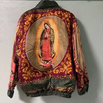 DOG 구매 성모 마리아 프린트 봄버 자켓 충전솜 나일론 과달루페