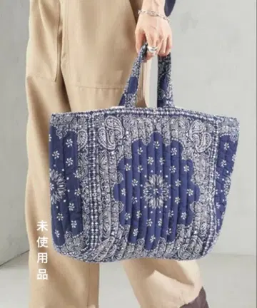 미사용품 SHIPS MALUS: 반다나 퀼팅 빅 토트 백