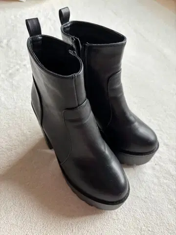 통굽 부츠 15cm 힐 블랙 코스프레