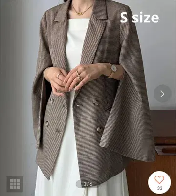 Louere 루엘레 브라운 체크 2way 테일러드 자켓