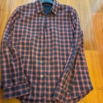 블루 워크 체크 무늬 셔츠 네이비/레드