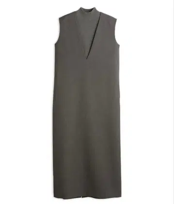 슬리브리스 니트 V넥 원피스 SET UP [ 워셔블/손세탁 가능 ]