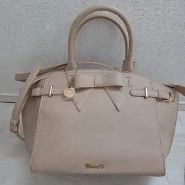 리본 포함 베이지 백