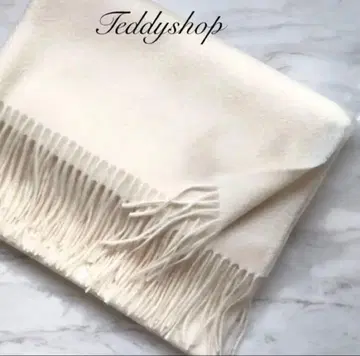 최고급 캐시미어 100% 대형 스톨 밀키 화이트