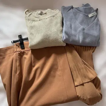 가을/겨울 묶음 판매 베이지 그레이 니트 스웨터 V넥