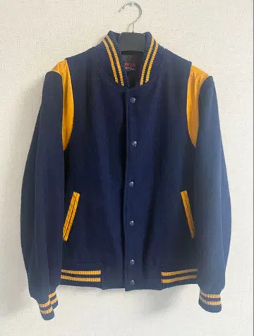 90's 에드윈 EDWIN 울 바시티 자켓 소가죽