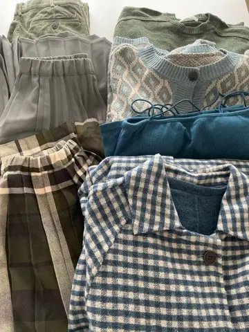 겨울 의류 세트 Samantha mos2 외 코트 니트 가디건 스커트