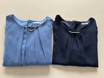 2개 세트! 펄 장식 긴팔 블라우스