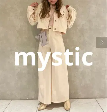 mystic 숏 자켓 Wrangler 별주 하이웨스트 와이드 팬츠