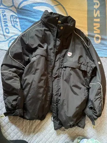 PUMA 블랙 나일론 블루종 L 사이즈