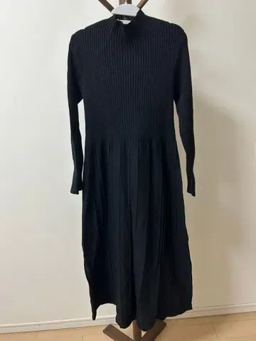 블랙 롱 니트 원피스