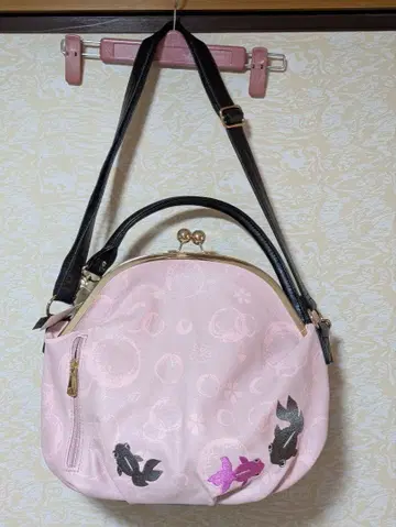 자수 가마구치 토트백 금붕어