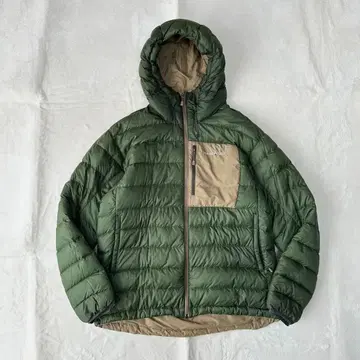 L montbell 콜로라도 후드티 다운 자켓 리버서블 그린