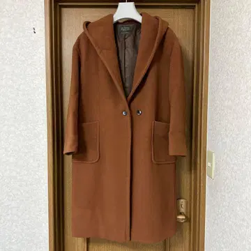 UNITED ARROWS 브라운 롱 코트 후드 부착 M 사이즈