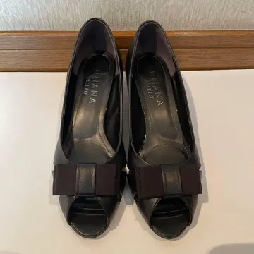 DIANA 블랙 오픈토 펌프스 24.5cm
