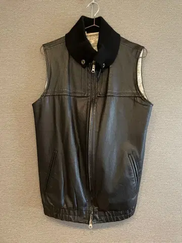 미스터 할리우드 엔할리우드 블랙 가죽 베스트