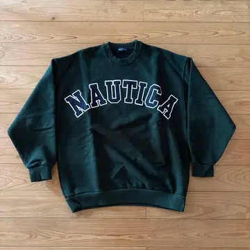 Nautica 크루넥 맨투맨 다크 그린 남성용 S