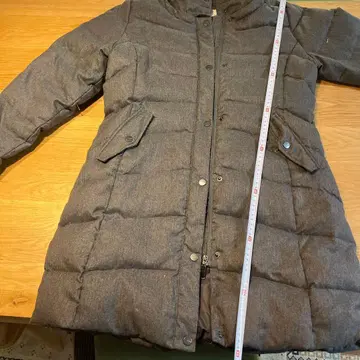 그레이 후드 부착 다운 자켓 XL