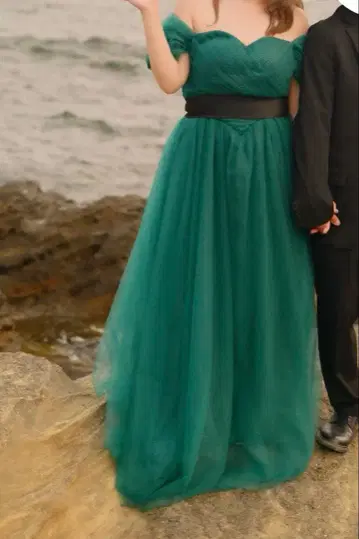 웨딩 드레스 그린 드레스 촬영용 드레스