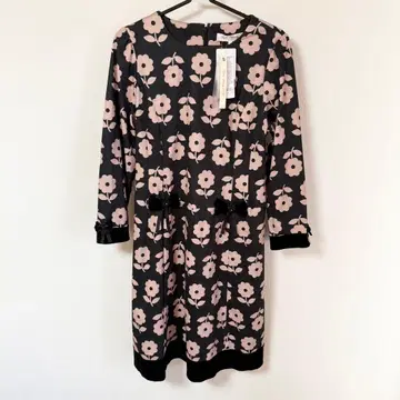 [ 새상품 ] Super Beauty 꽃무늬 긴팔 원피스 리본 걸리시