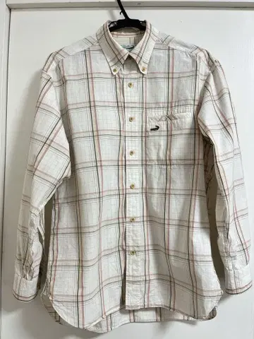 새상품급 라코스테 체크 무늬 긴팔 셔츠 M 사이즈