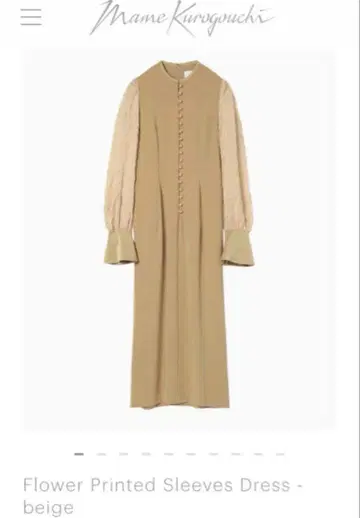 새상품급*mame *원피스*플라워 모티브 쉬폰 슬리브