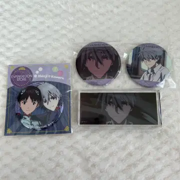 에반게리온 나기사 카오루 이카리 신지 캔뱃지 아크릴 블록 세트