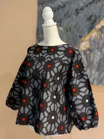 목화 카스리 기모노 리메이크 7부 소매 풀오버